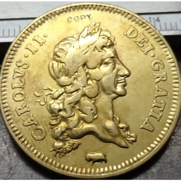 Charles II Gold Plated Replica Coin - Image 3