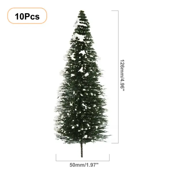 40pcs Deep Green Snowy Pine Trees Set - Image 8