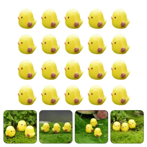 50pcs Mini Resin Chicken Figurines for Decor