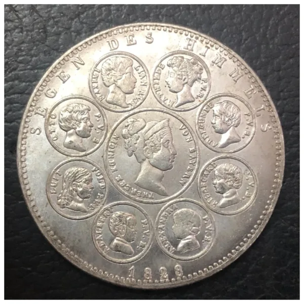 1828 Bavaria Silver Plated Commemorative Coin - Image 3