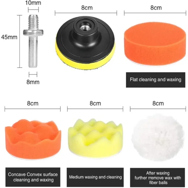 Car Polishing Pads Kit for Waxing and Buffing - Image 3