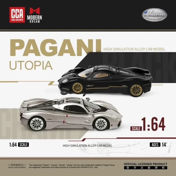 1/64 Pagani Utopia Diecast Metal Car Model