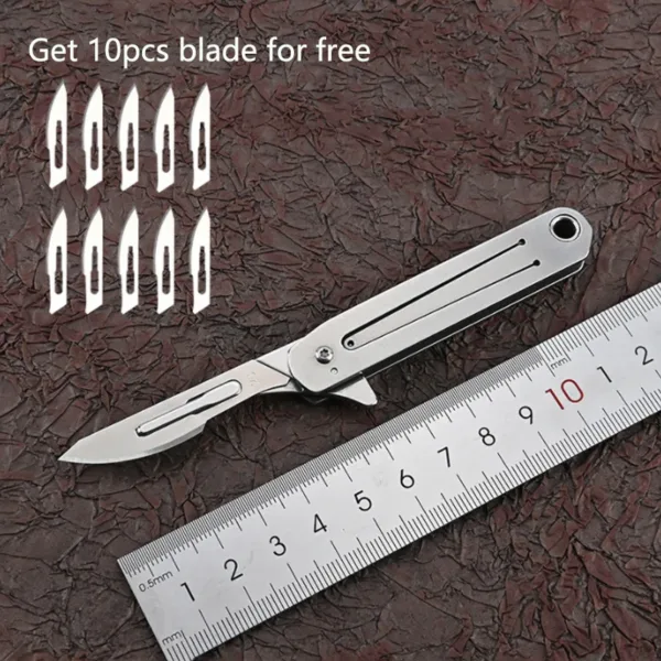 Titanium Alloy Folding Scalpel with Blades - Image 7