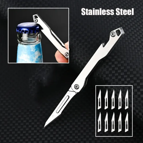 Titanium Alloy Folding Knife with 10 Blades - Image 11