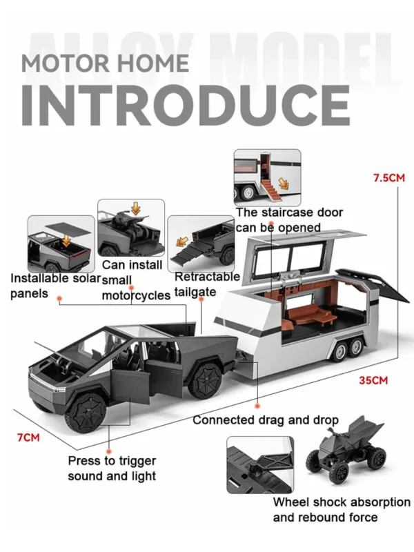 1:32 Diecast Pickup Truck with Sound and Light - Image 2