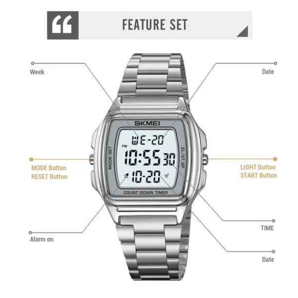 SKMEI Digital Waterproof Sport Wristwatch - Image 5