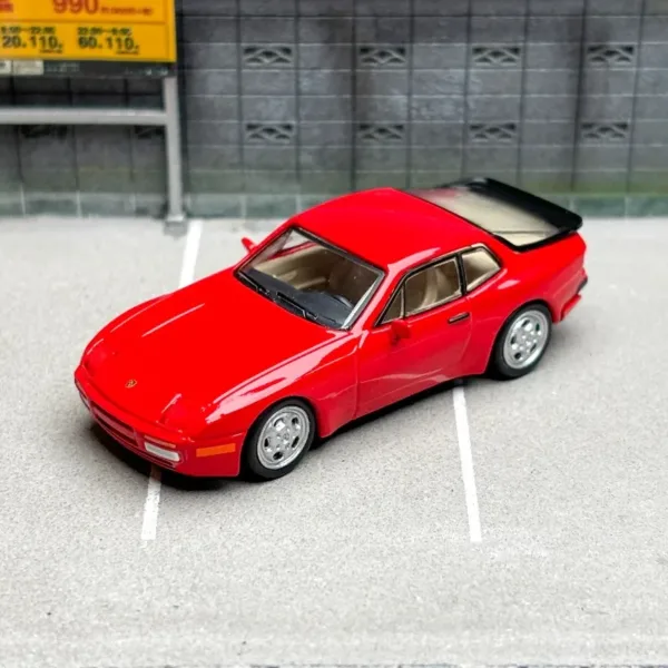 1/64 Scale Porsche 944 Red 1986 Diecast Model - Image 2