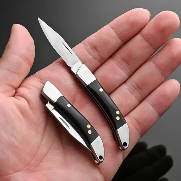 Compact Portable Folding Knife with Wood Handle - Image 3