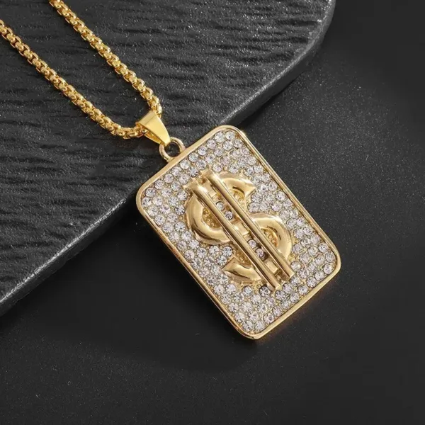 Iced Out Letter Pendant Necklace for Men - Image 22