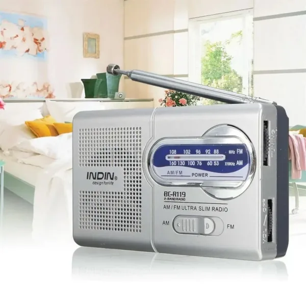 Portable AM/FM Radio BC-R119 in Silver - Image 4