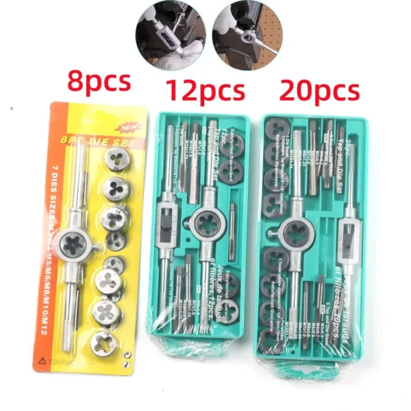 Metric Tap and Die Set - 8/12/20 Pieces