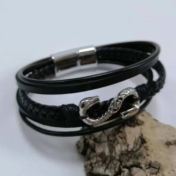 Punk Vintage Leather Cuff Bracelet for Unisex - Image 19