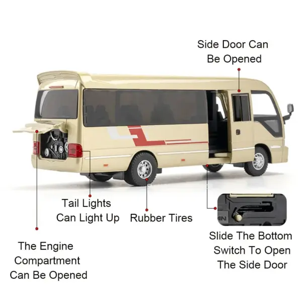 1:32 Scale Alloy Diecast Coaster Car Model - Image 2