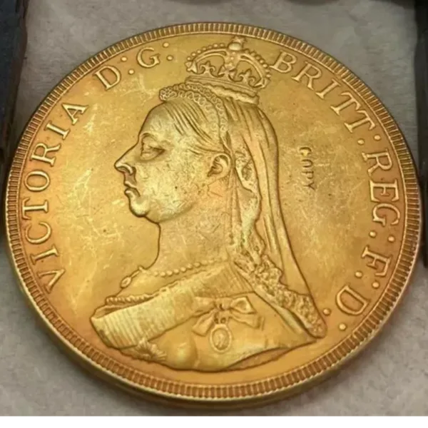 1887 Victoria 24K Gold Plated Coin - Image 2