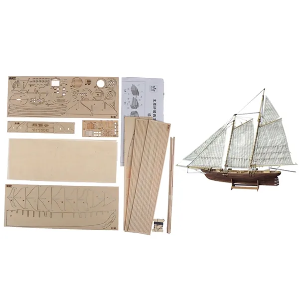 DIY Wooden Sailing Ship Model 1:120 Scale - Image 2