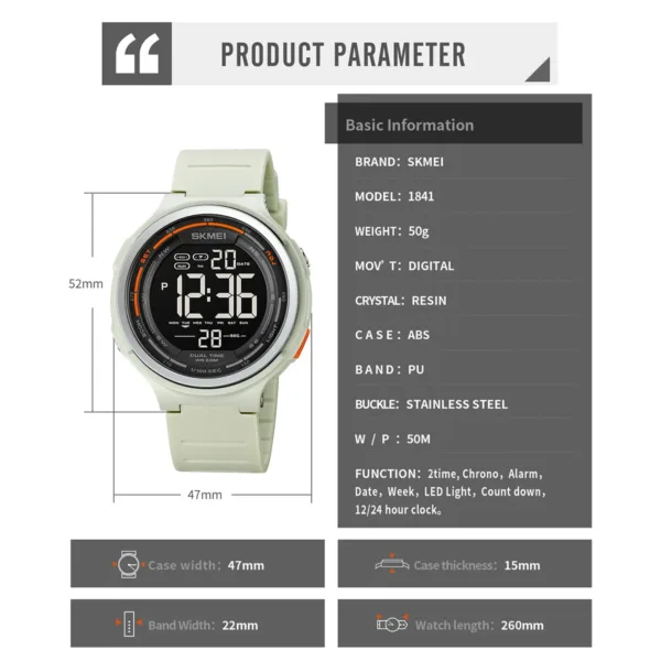 Men's Waterproof Digital Sports Wristwatch - Image 6