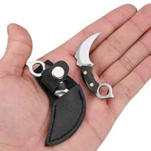 Mini Portable Fixed Blade Knife with Wood Handle