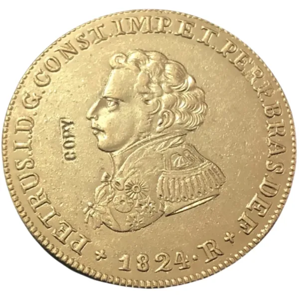 1824-R Gold Plated Brazil Coin Replica