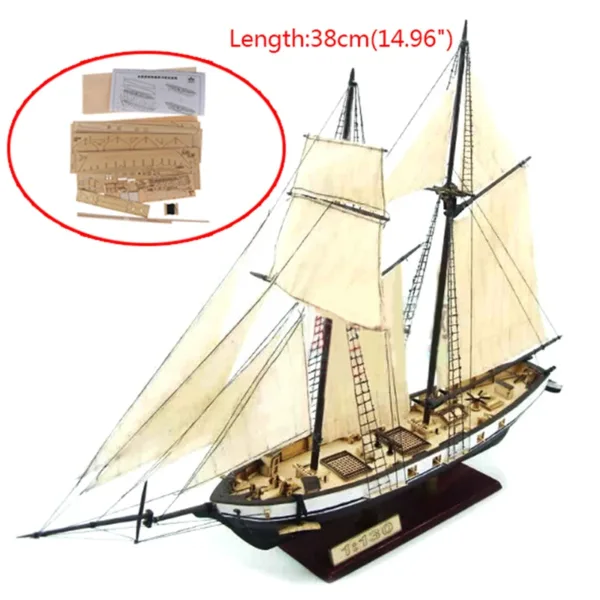 DIY Wooden Sailing Ship Model Kit 1:130 - Image 3