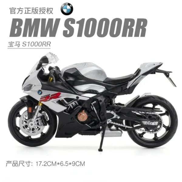 1:12 Scale BMW S1000RR Metal Toy Motorcycle - Image 4