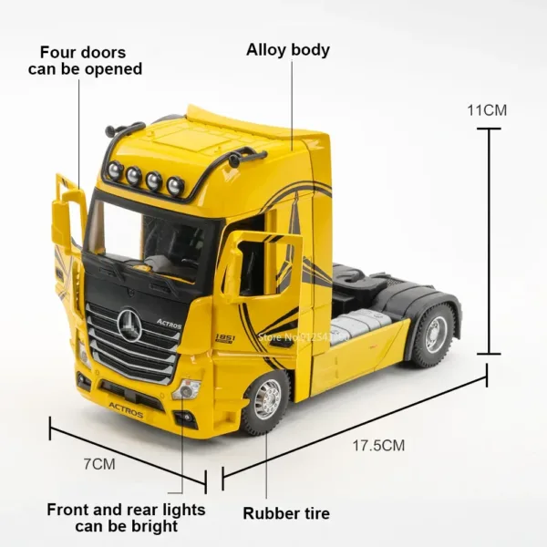 1:36 Scale Benz Tractor Truck Model Toy - Image 2