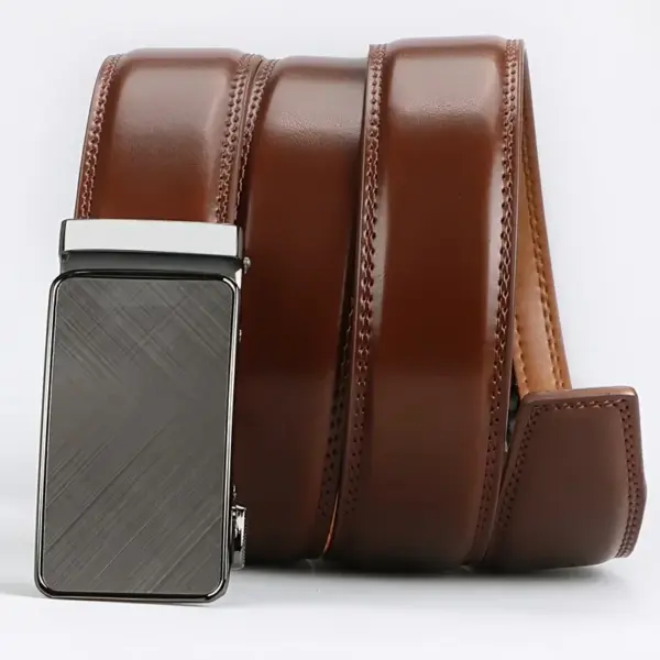 Men's Genuine Leather Automatic Buckle Belt - Image 3