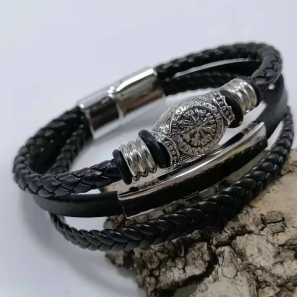 Punk Vintage Leather Cuff Bracelet for Unisex - Image 27