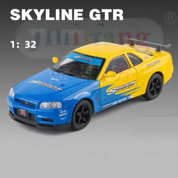 1:32 Scale SKYLINE GTR Diecast Pull Back Car - Image 9