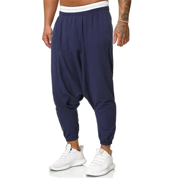 Men's Solid Harem Pants Casual Joggers - Image 10