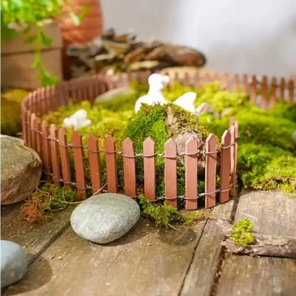 Miniature Wooden Fence for Garden Decor - Image 4