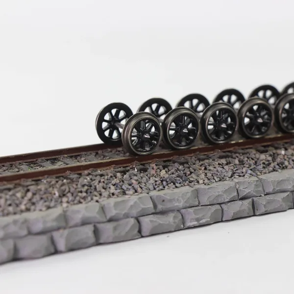 12 Metal Spoked Wheels for HO Scale Trains - Image 2