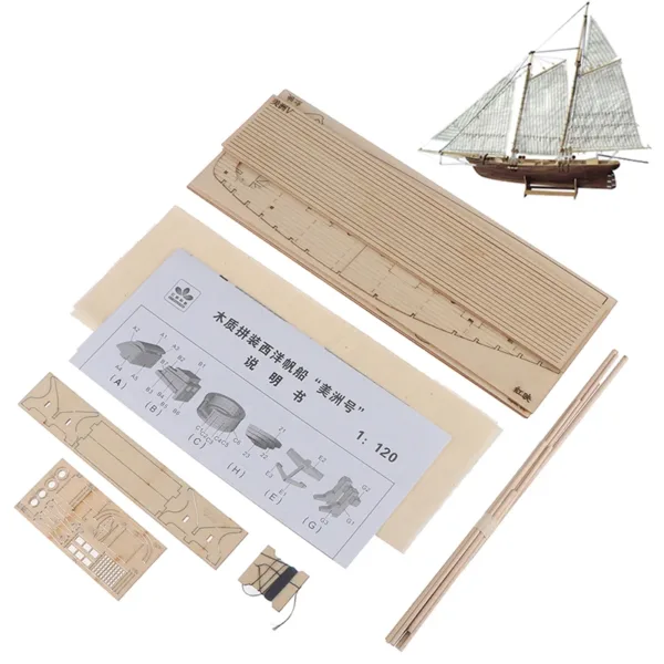 DIY Wooden Sailing Ship Model 1:120 Scale - Image 5