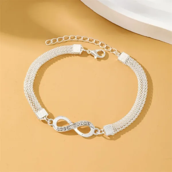 Punk Silver Infinity Ankle Bracelet for Women - Image 5