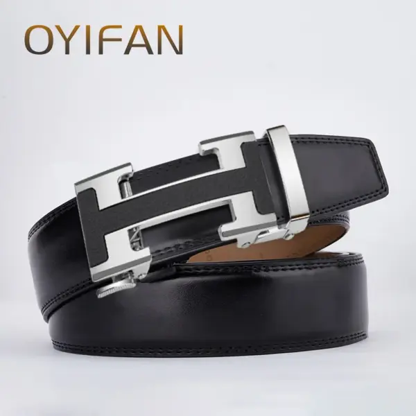 Men's Genuine Leather Automatic Buckle Belt