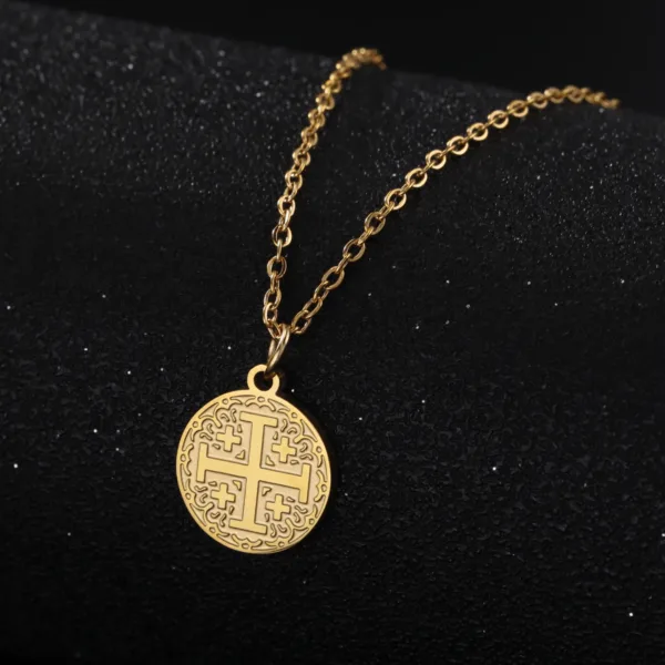 Jerusalem Cross Pendant Necklace for Women