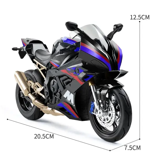 1:10 BMW S1000RR Kawasaki H2R Diecast Motorcycle - Image 5