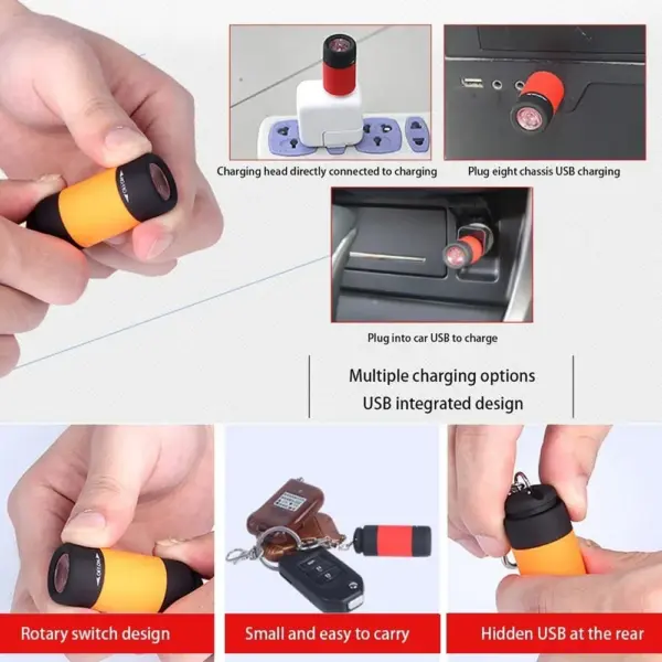 Mini USB Rechargeable Keychain Flashlight - Image 5