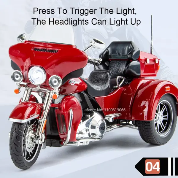 1/9 Scale Alloy Diecast Motorcycle Toy with Sound - Image 4