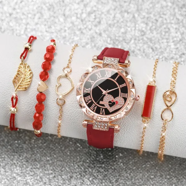 6PCS Women's Watch and Bracelet Set - Image 3