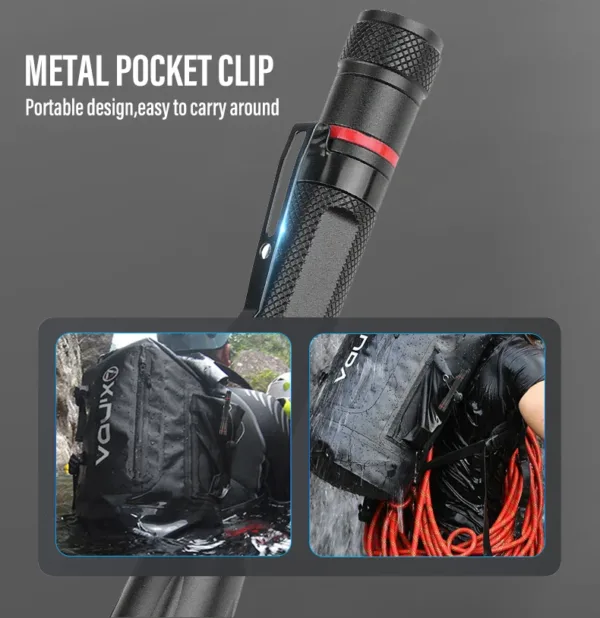 Portable Waterproof LED Flashlight with Clip - Image 4