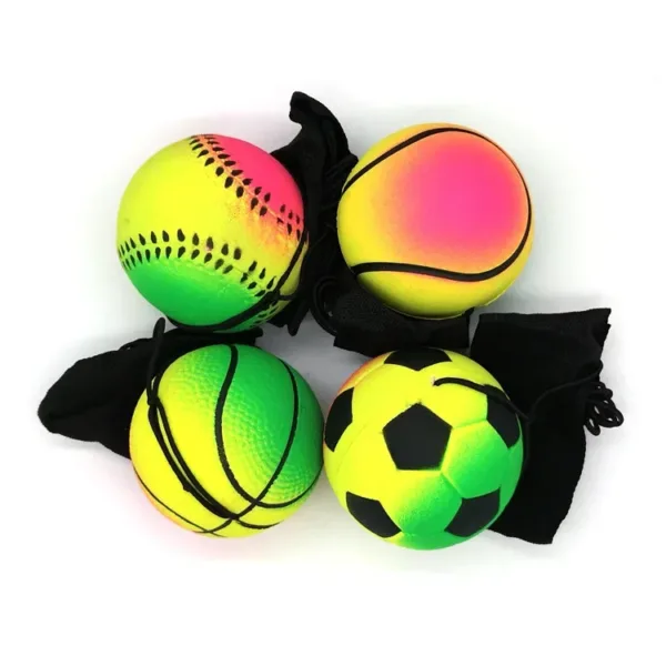 Colorful Rubber Ball with Rope for Fitness - Image 4