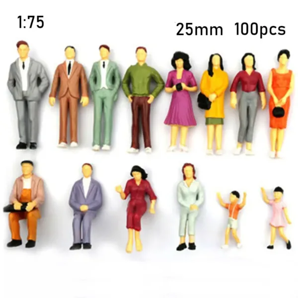 100pcs Painted Model People Figures Set - Image 8