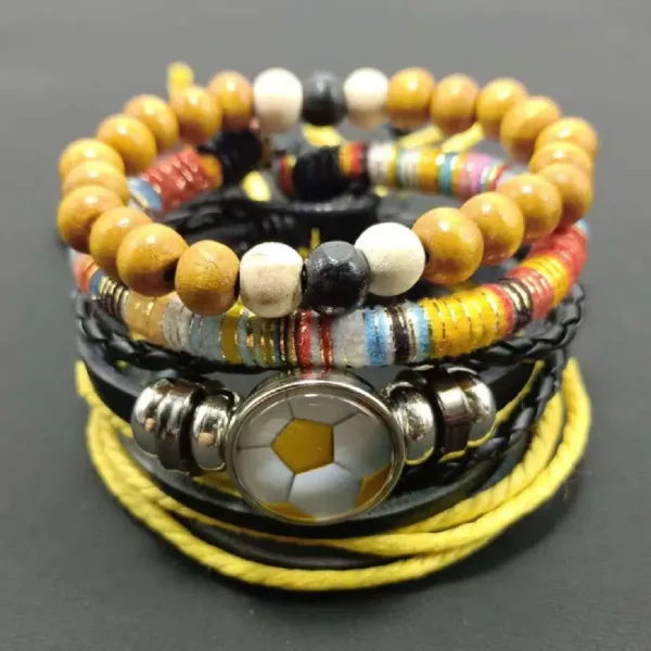 Multilayer Leather Charm Bracelets Set of 4 - Image 11