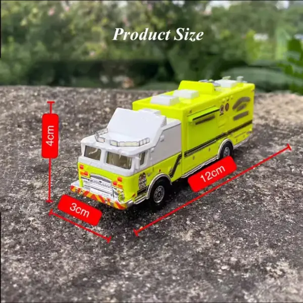 1/87 Scale Yellow Fire Truck Model Toy - Image 2