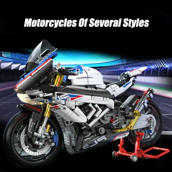 Motorcycle Building Blocks Set with LED Lights - Image 6