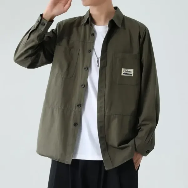 Men's Oversized Casual Long Sleeve Shirt - Image 9