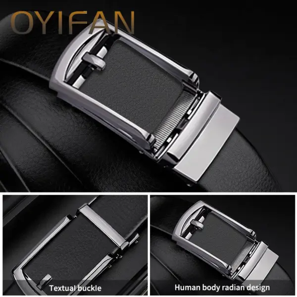 Genuine Leather Adjustable Men's Ratchet Belt - Image 3