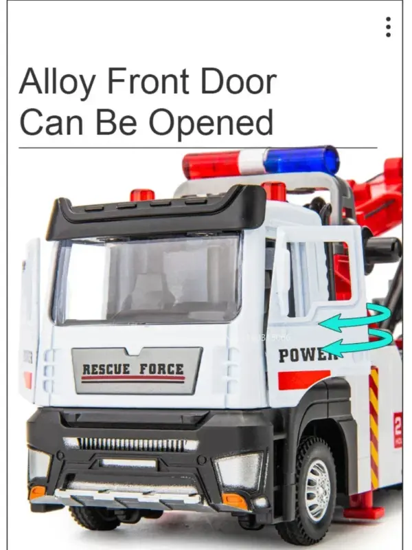 1:32 Alloy Engineering Tow Truck Model Toy - Image 2