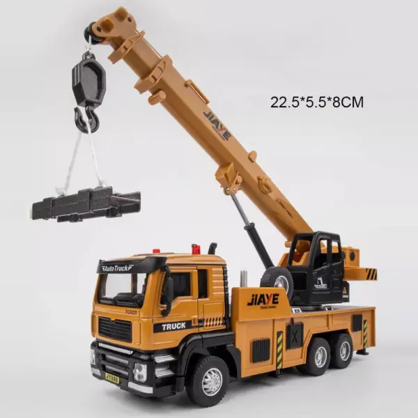 1/50 Scale Yellow Diecast Crane Truck Toy - Image 7