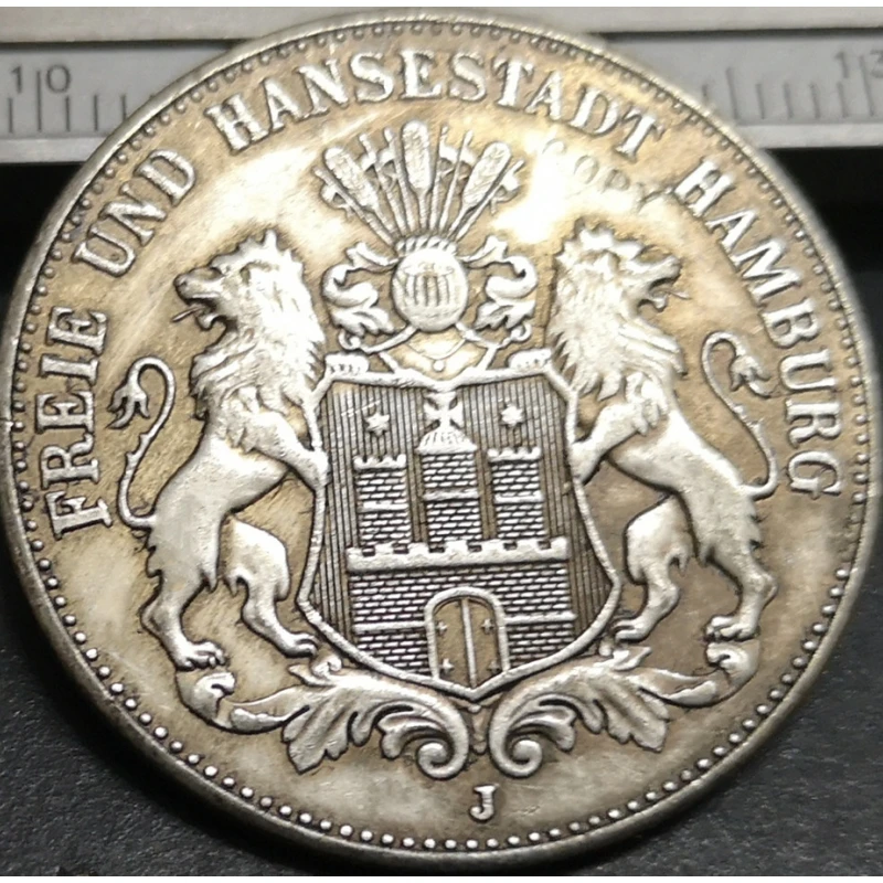 Vintage 1912 Hamburg 3 Mark Replica Collectible 3 Vintage 1912 Hamburg 3 Mark Replica Collectible - Image 3